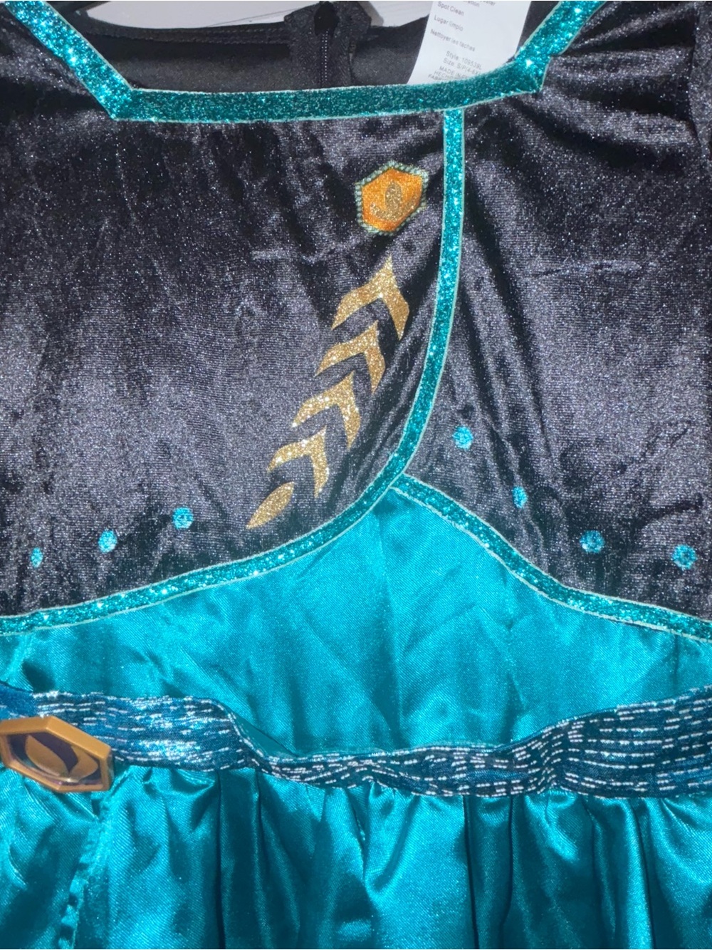 Disney's Queen Anna Frozen in Teal, Black & Purple Princess Dress Up Girls S - Picture 6 of 14